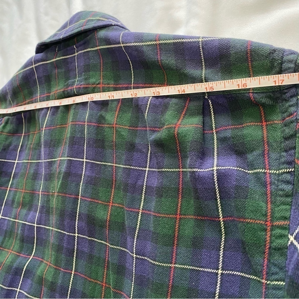 Brooks Brothers flannel button down shirt plaid green purple red size Small - Picture 9 of 12